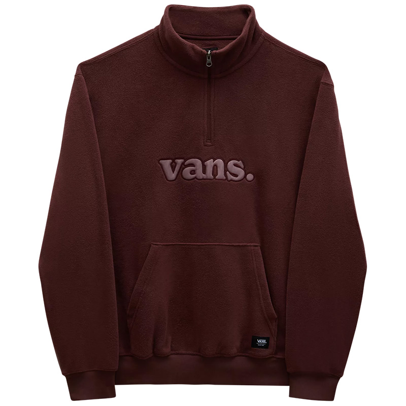 Vans Lowered Loose Polar Quarter Zip Sweater Bitter Chocolate