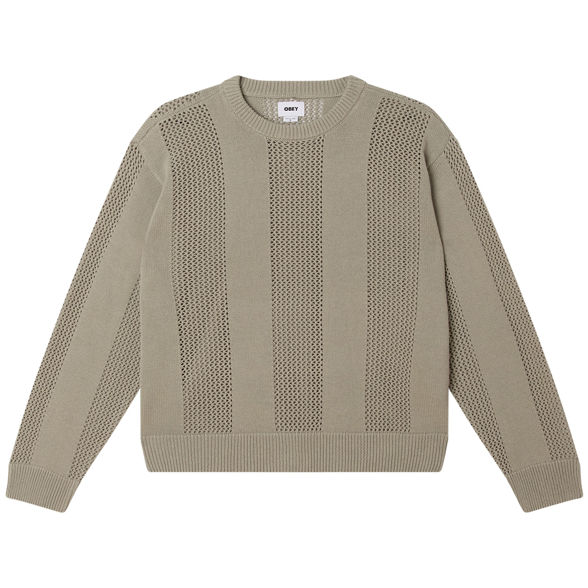 Obey Crochet Sweater London Fog
