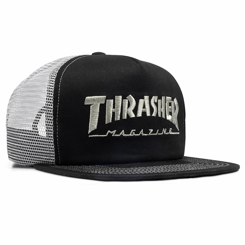 Thrasher Embroidered Logo Mesh Cap Black/Grey