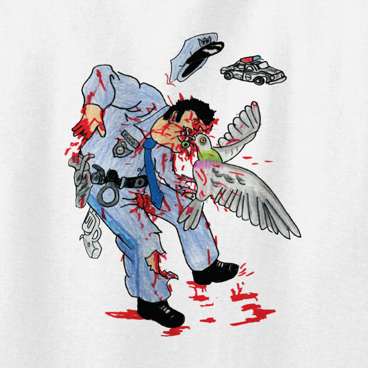 Anti Hero Pigeon Attack T-Shirt White Anti Hero Pigeon Attack T-Shirt White