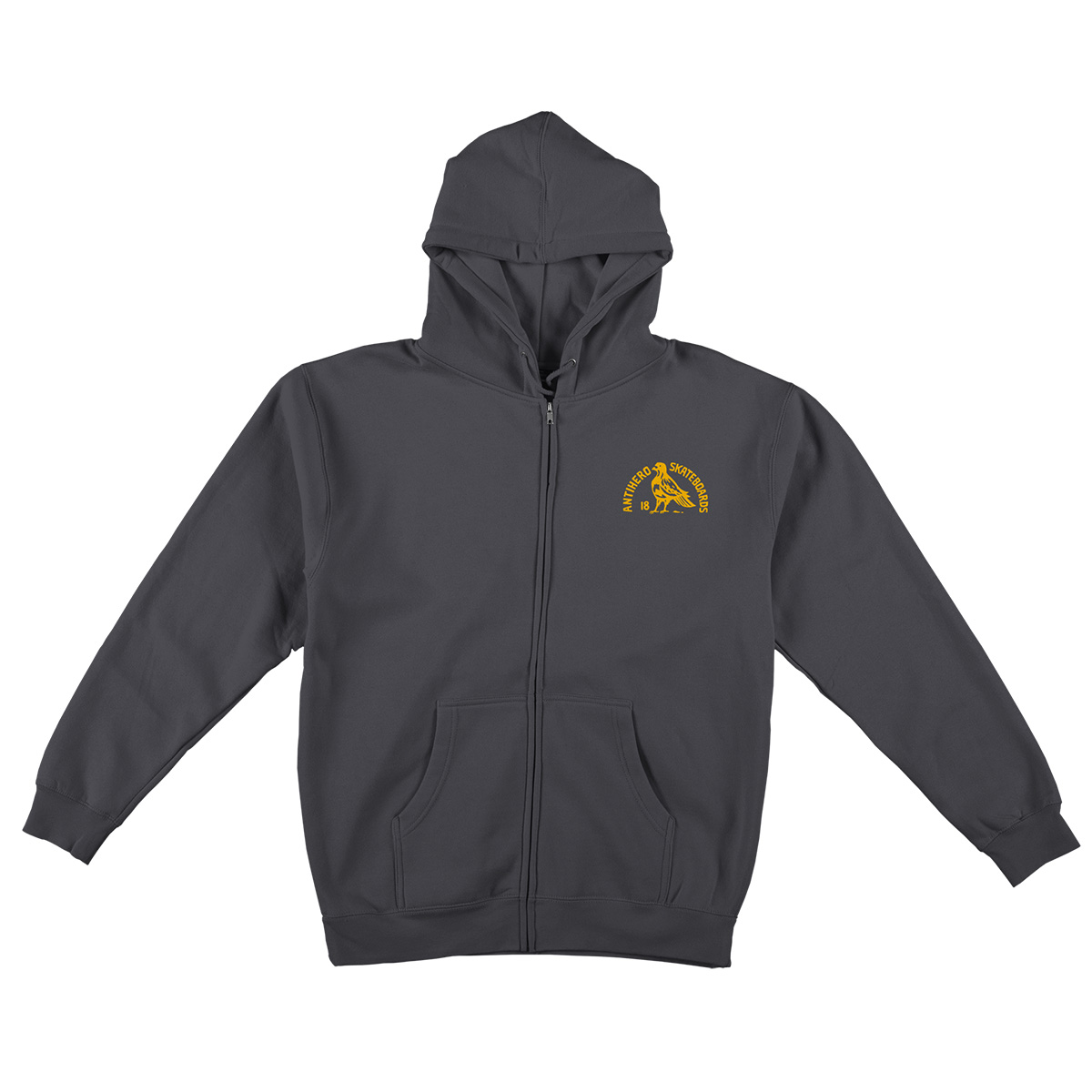 Anti Hero Rock Dove Embroidery Custom Zip Up Hoodie Charcoal Anti Hero Rock Dove Embroidery Custom Zip Up Hoodie Charcoal