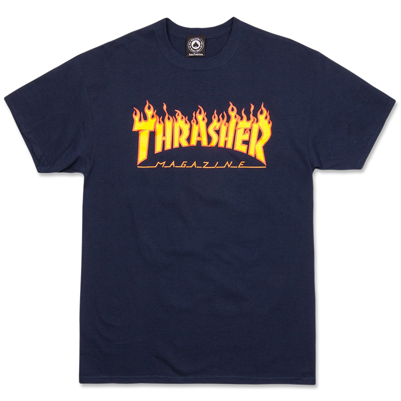 Thrasher Flame T-Shirt Navy
