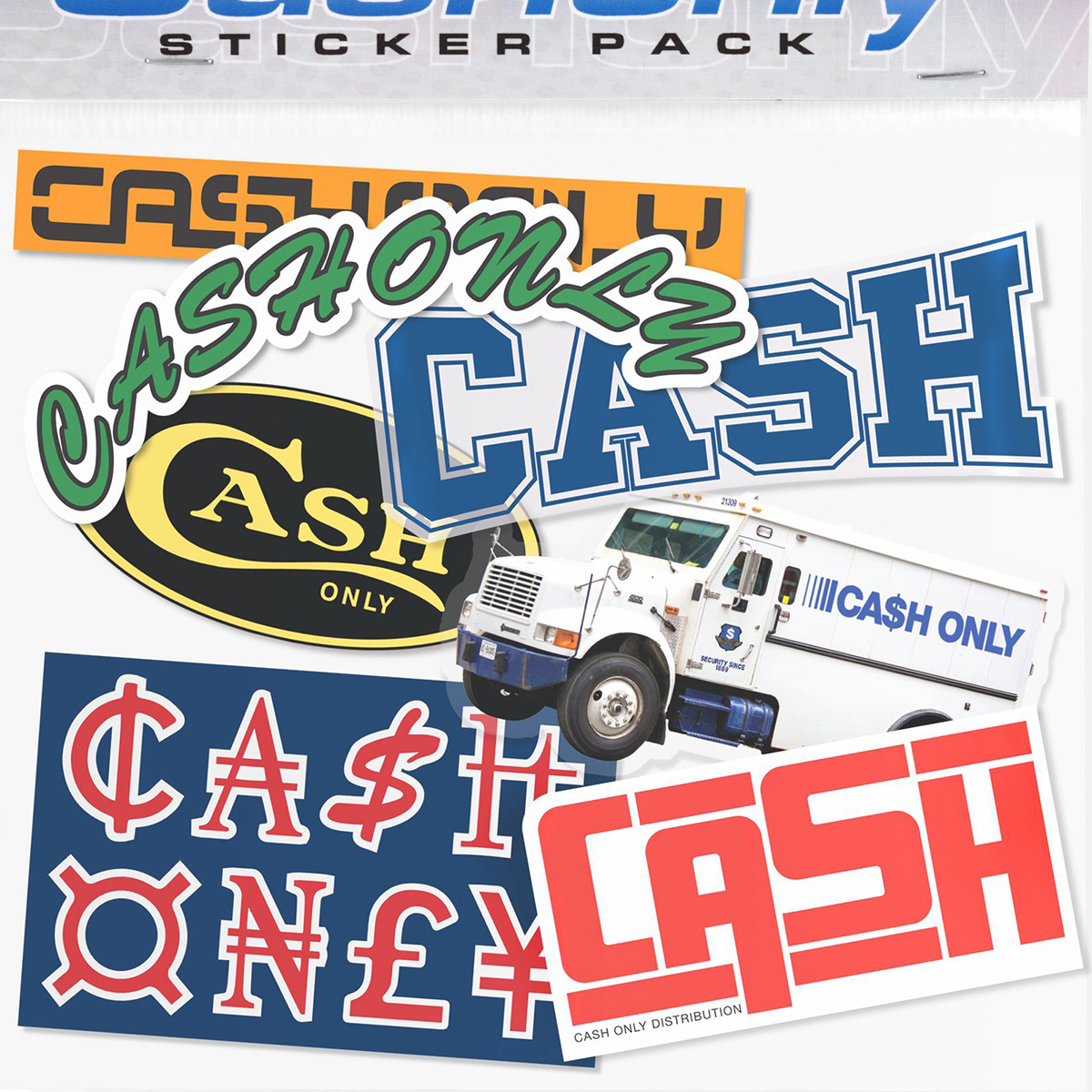 Cash Only Drop 15 Sticker Pack Multi