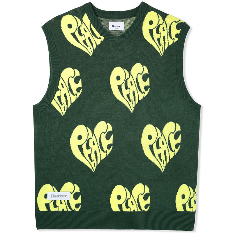 Butter Goods Peace Knit Vest Forest Butter Goods Peace Knit Vest Forest