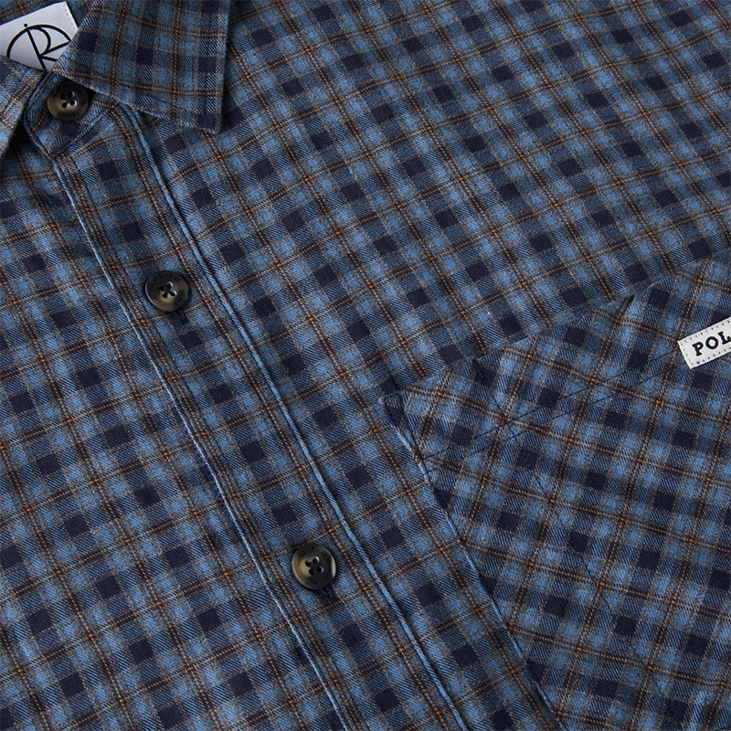 Polar Mitchell Flannel Shirt Blue Brown Polar Mitchell Flannel Shirt Blue Brown