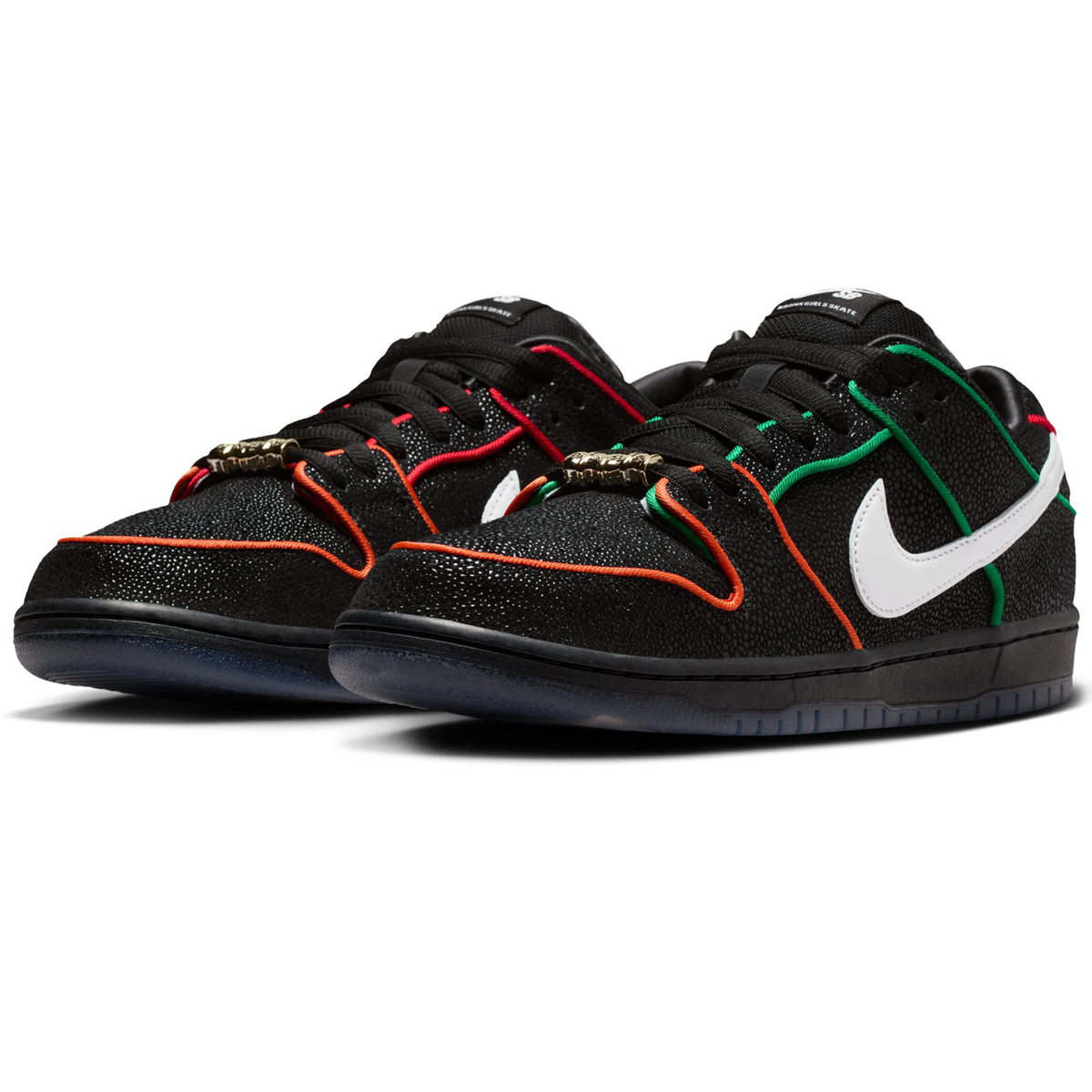 Nike SB Dunk Low Pro x Bronx Girls Skate Black/White-Challenge Red-Total Orange
