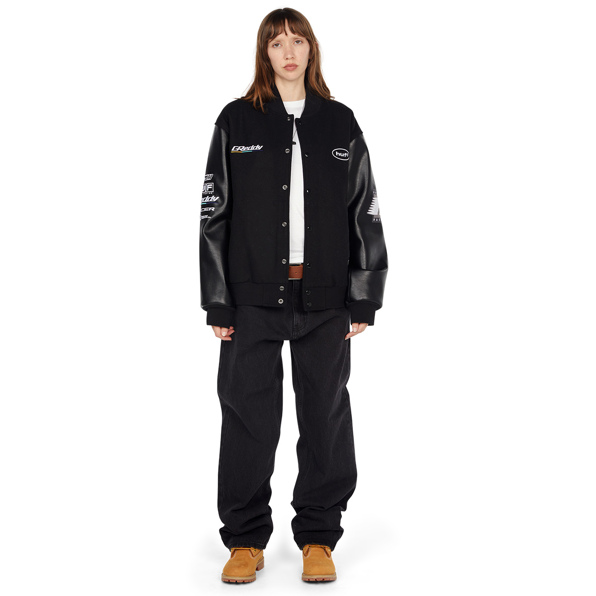 HUF x Greddy Varsity Jacket Black