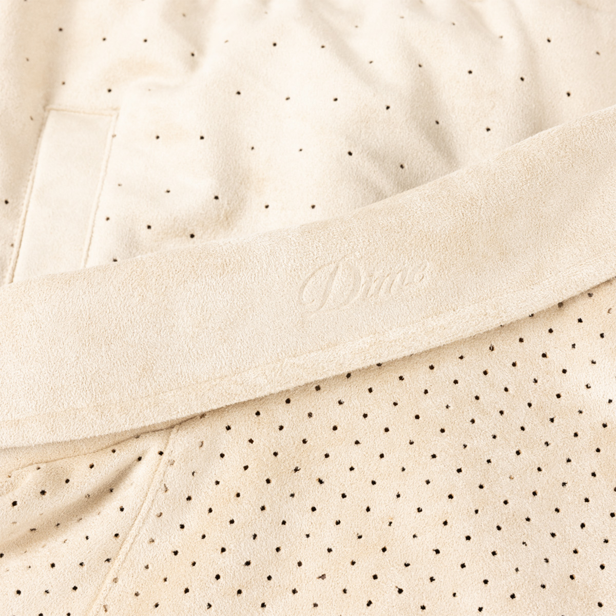 Dime Perforated Faux Suede Jacket Tan