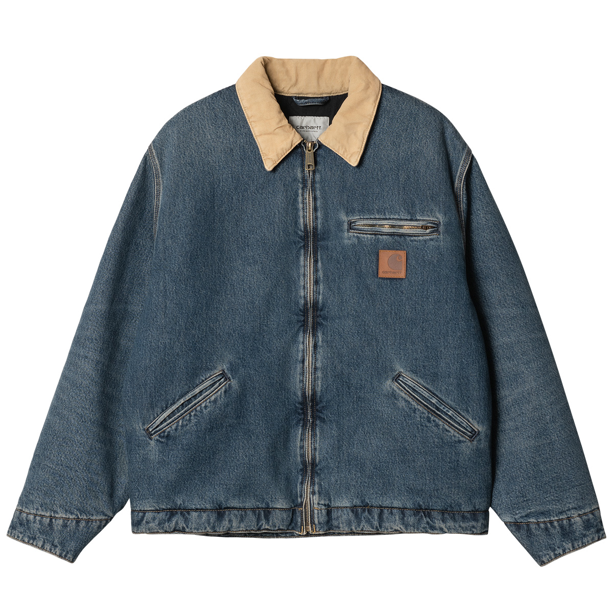 Carhartt WIP OG Detroit Jacket Blue/Dusty H Brown Worn Used Wash Carhartt WIP OG Detroit Jacket Blue/Dusty H Brown Worn Used Wash