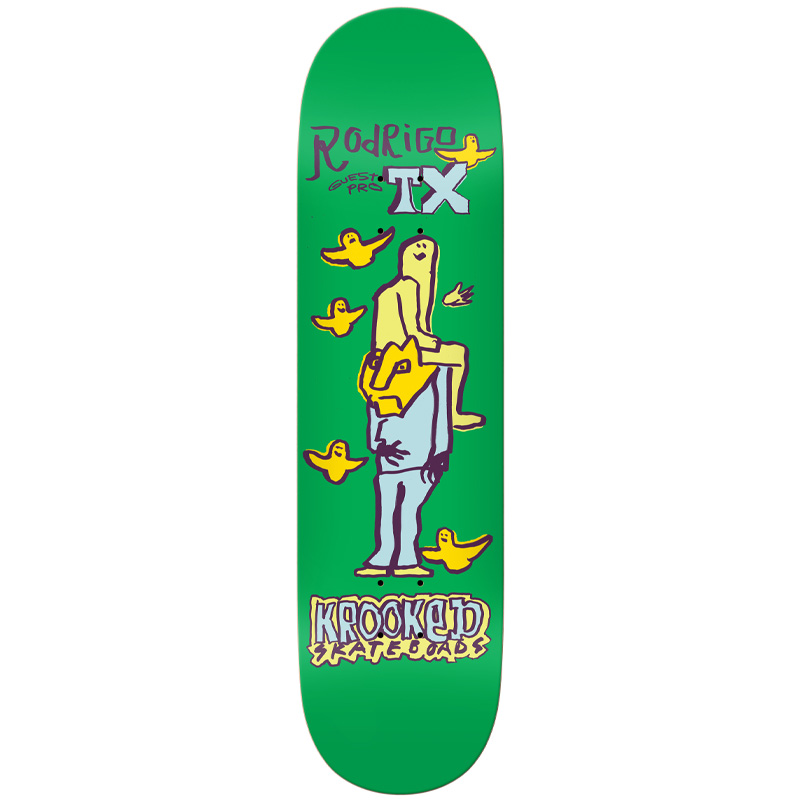 Krooked Rodrigo TX Guest Skateboard Deck Green 8.06 Krooked Rodrigo TX Guest Skateboard Deck Green 8.06