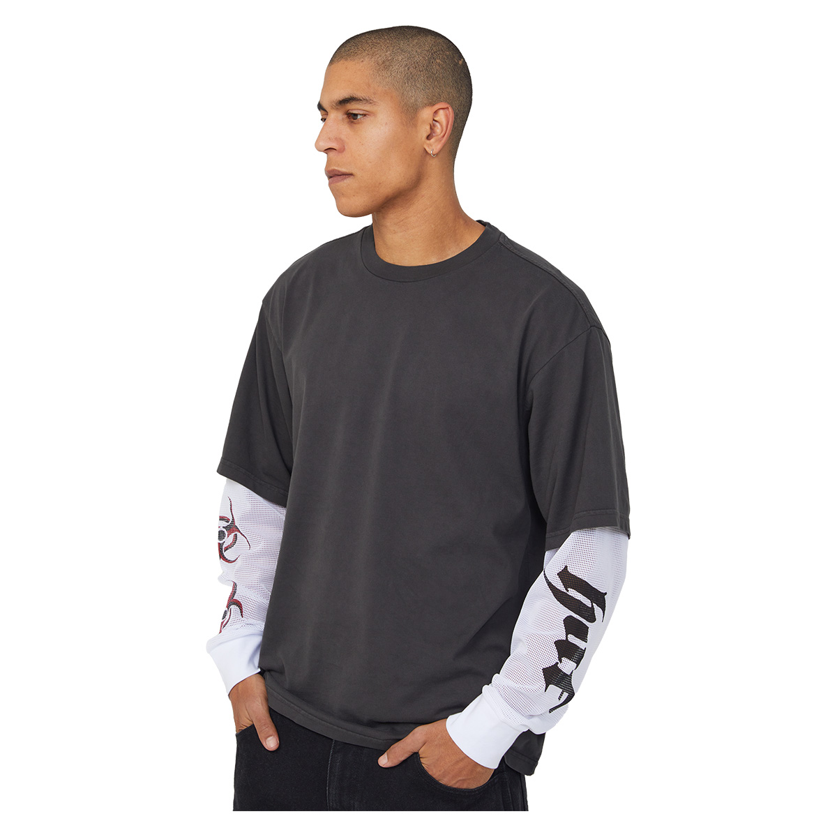 HUF Leon Double Layer Top Vintage Black