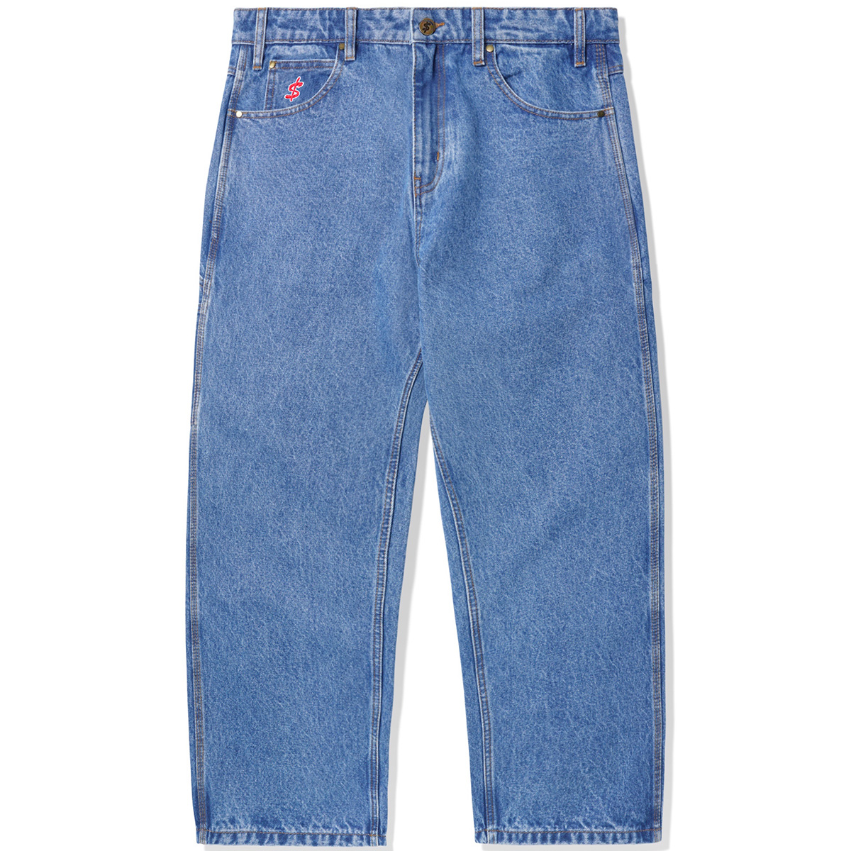 Cash Only Logo Baggy Denim Jeans Washed Indigo Cash Only Logo Baggy Denim Jeans Washed Indigo