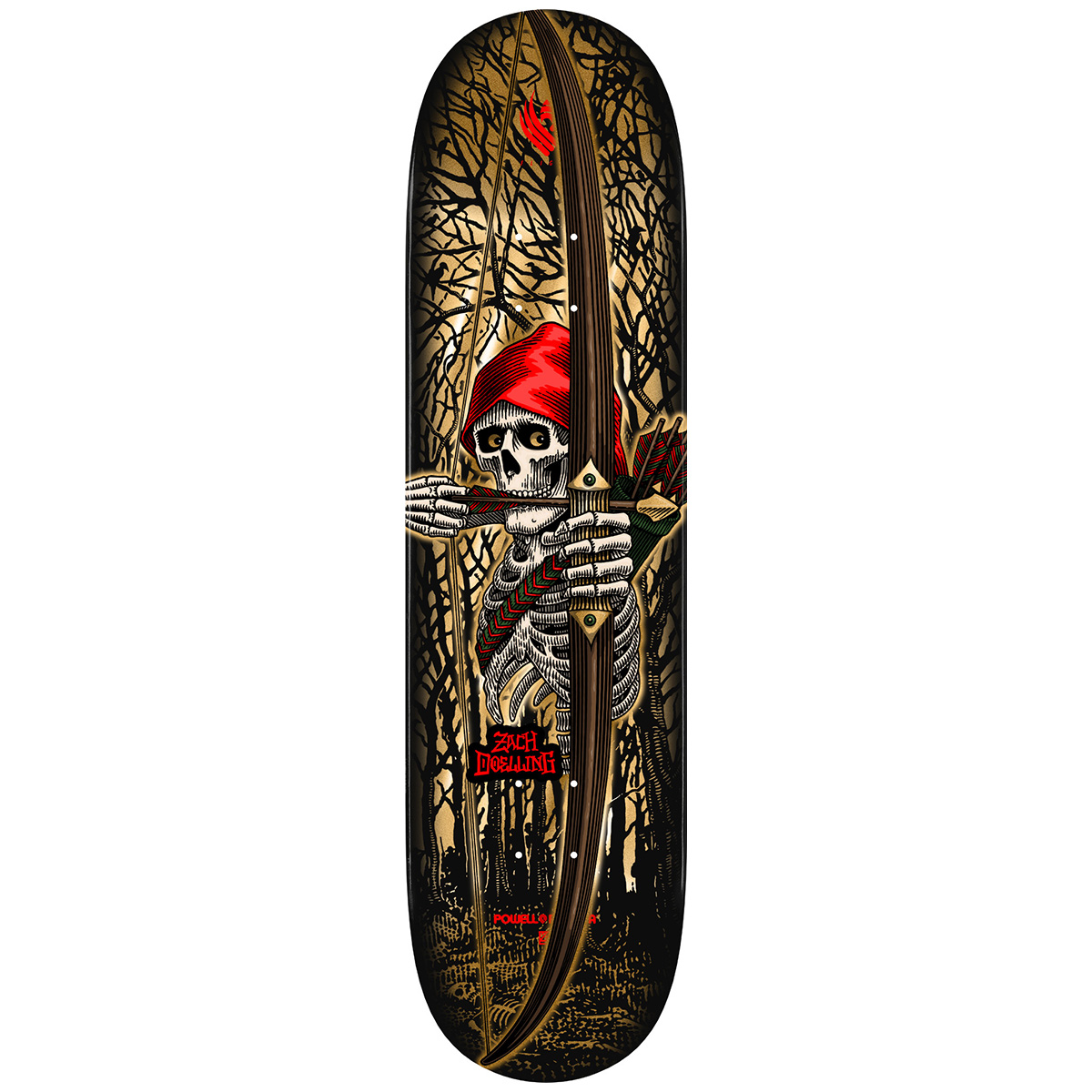 Powell Peralta FLIGHT Zach Doelling Archer Symmetrical Shape Skateboard Deck 8.3