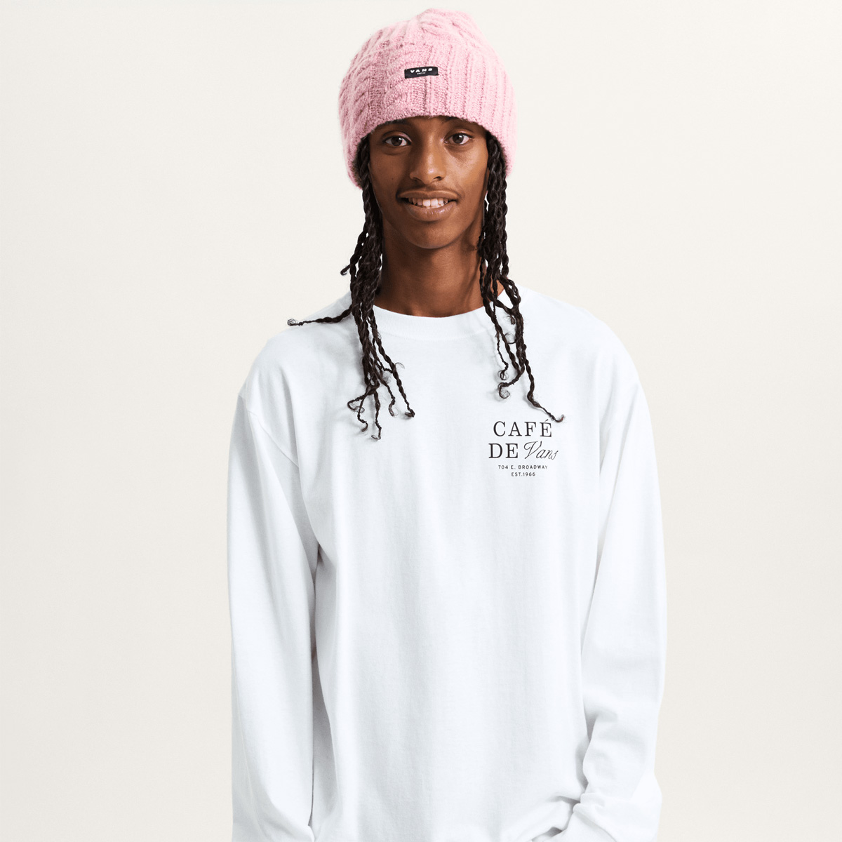 Vans Cafe Vans Longsleeve T-Shirt White