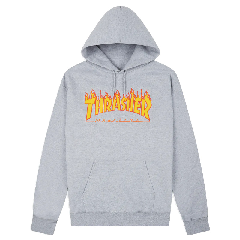 Thrasher Flame Hoodie Grey Thrasher Flame Hoodie Grey