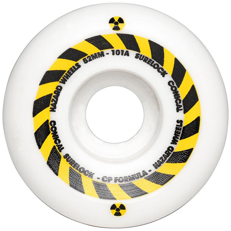 Hazard Sign CP Conical Surelock Wheels White 52mm