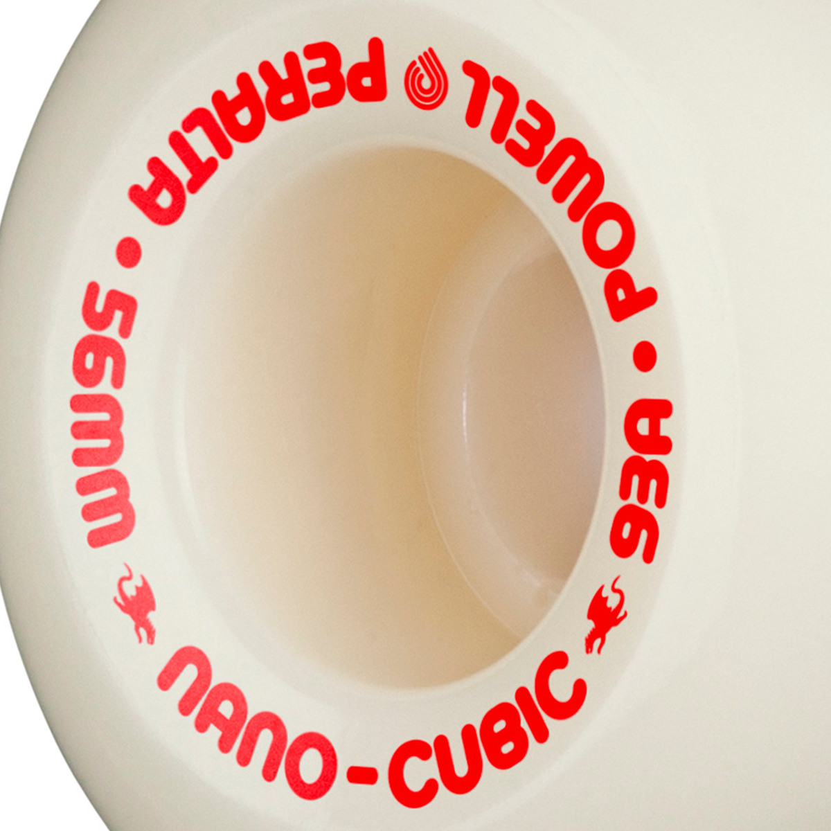 Powell Peralta Dragon Formula Nano Cubic Wheels White/Red 93A 56mm x 37mm