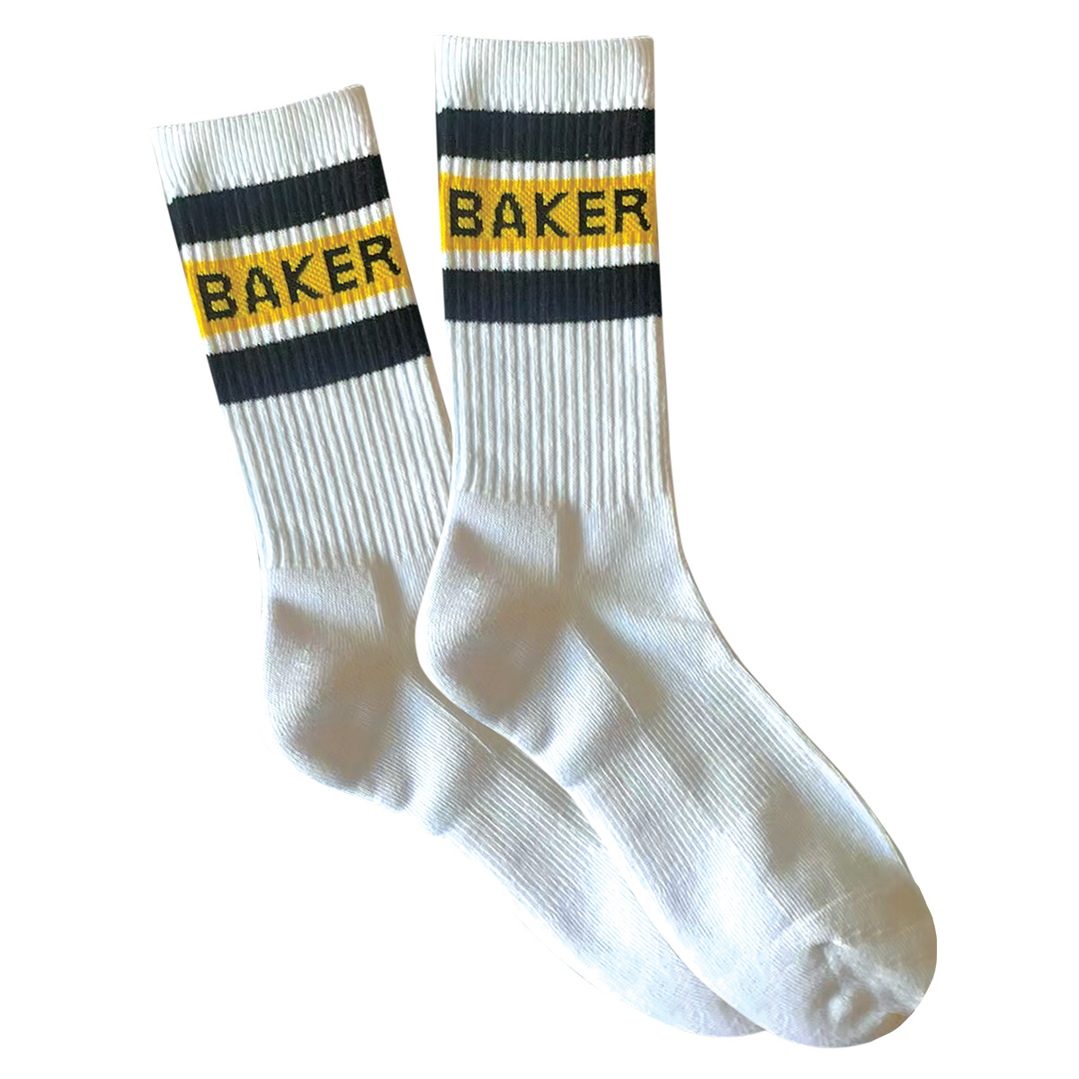 Baker Yellow Stripe Socks White Baker Yellow Stripe Socks White