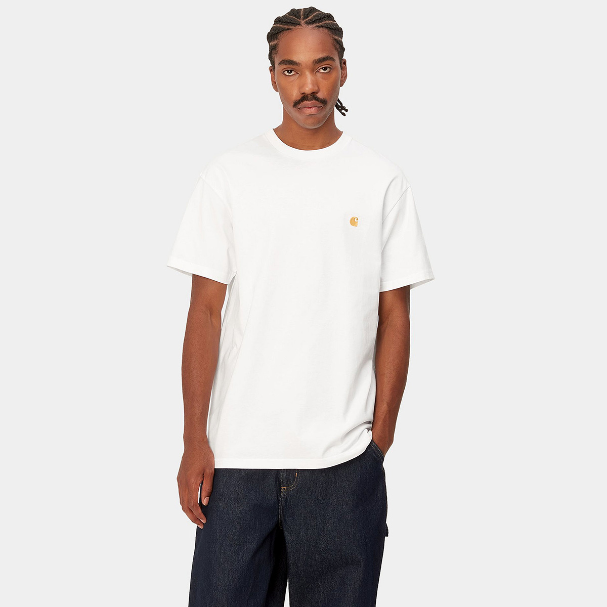 Carhartt WIP Chase T-Shirt White/Gold Carhartt WIP Chase T-Shirt White/Gold