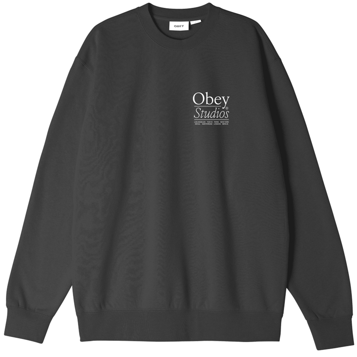 Obey Studios Crewneck Sweater Black Obey Studios Crewneck Sweater Black