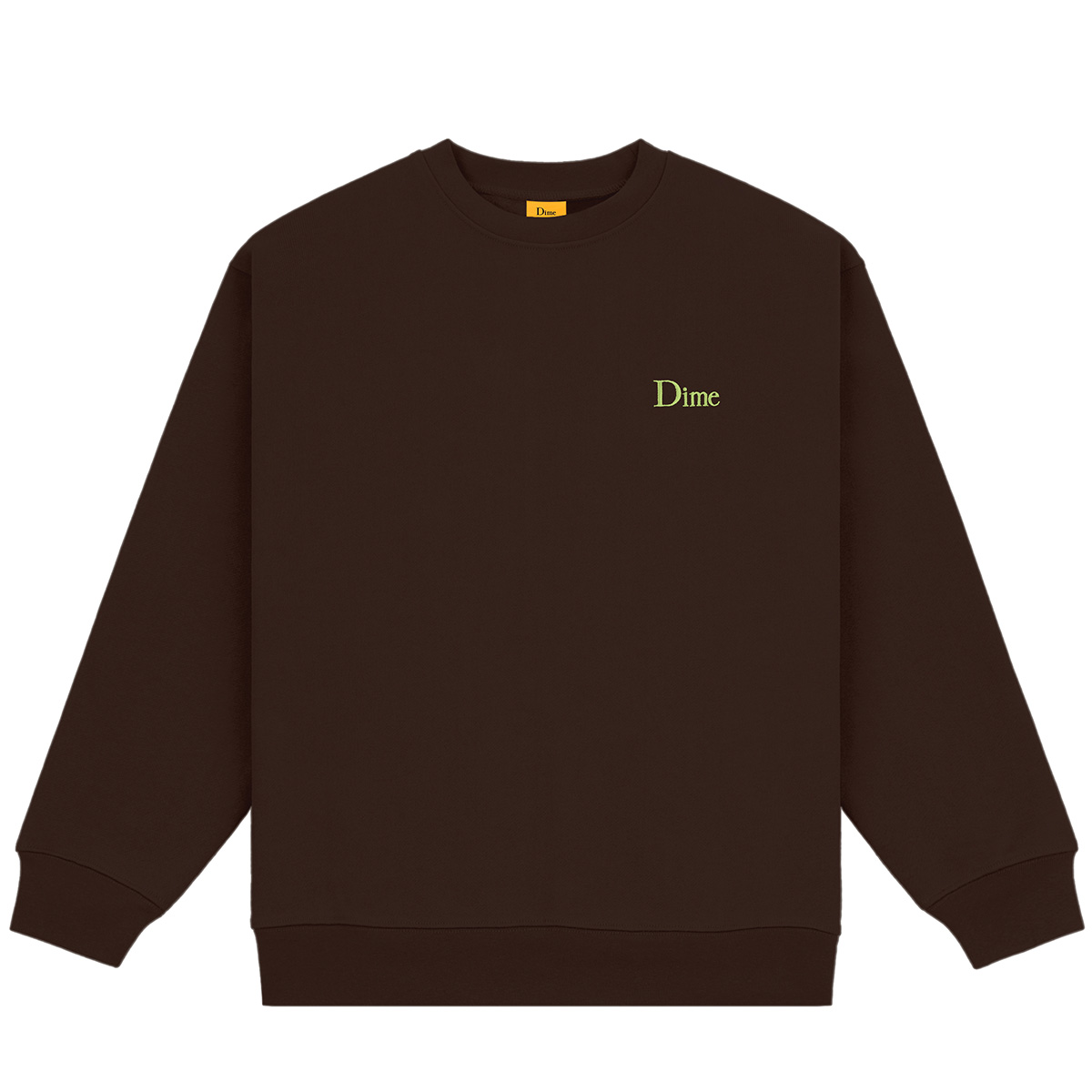 Dime Classic Small Logo Crewneck Sweater Deep Brown