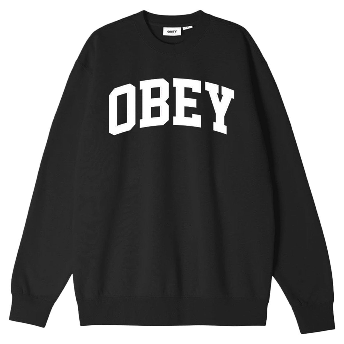 Obey Collegiate Crewneck Sweater Black Obey Collegiate Crewneck Sweater Black