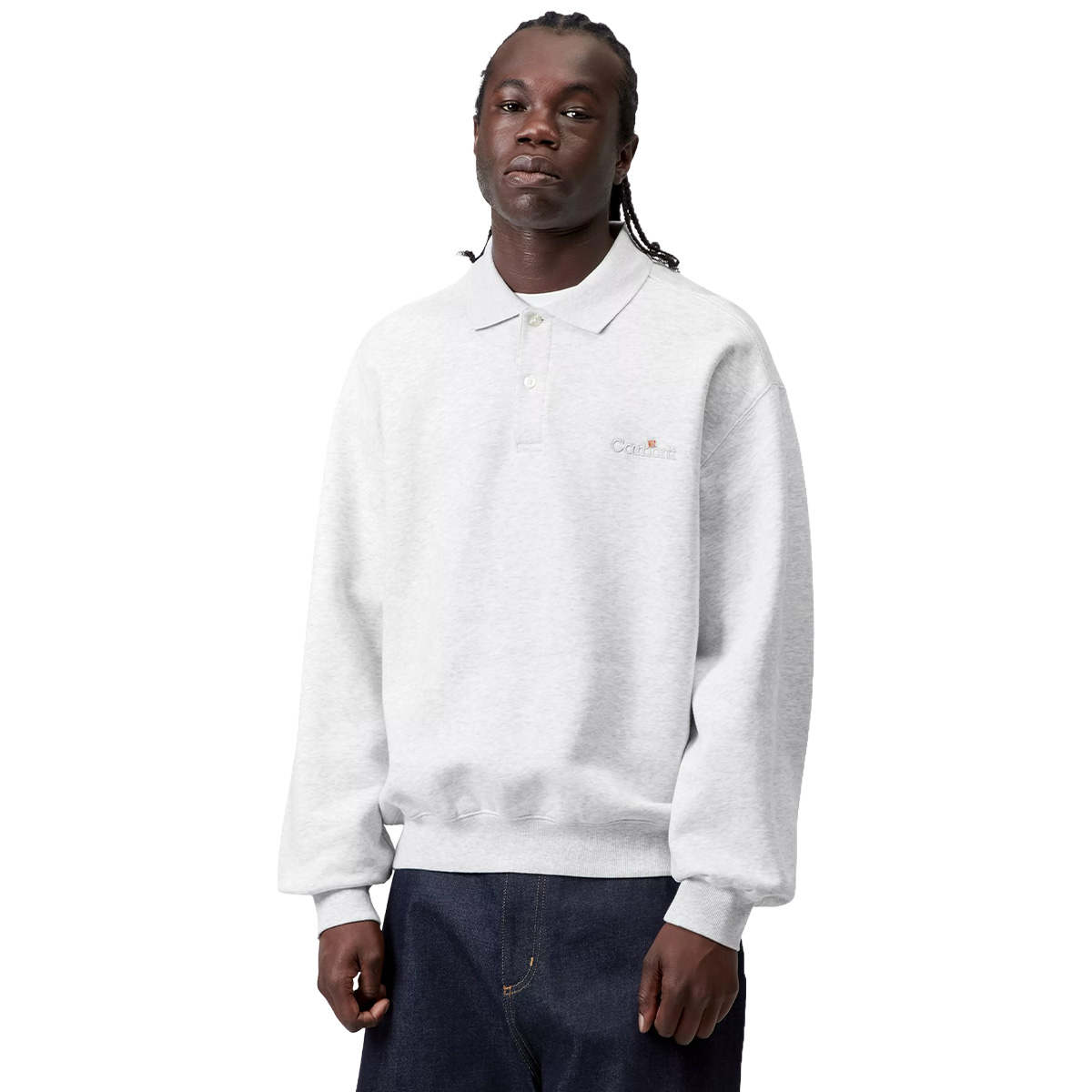 Carhartt WIP WIP Label Polo Sweater Ash Heather