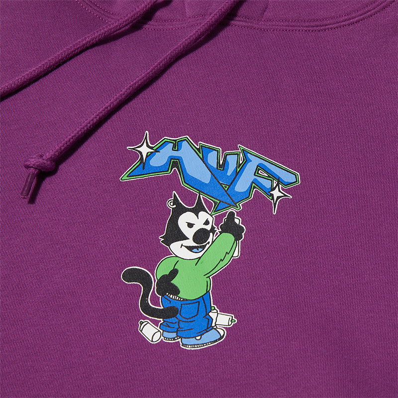 HUF Bad Cat Hooded Sweater Grape HUF Bad Cat Hooded Sweater Grape