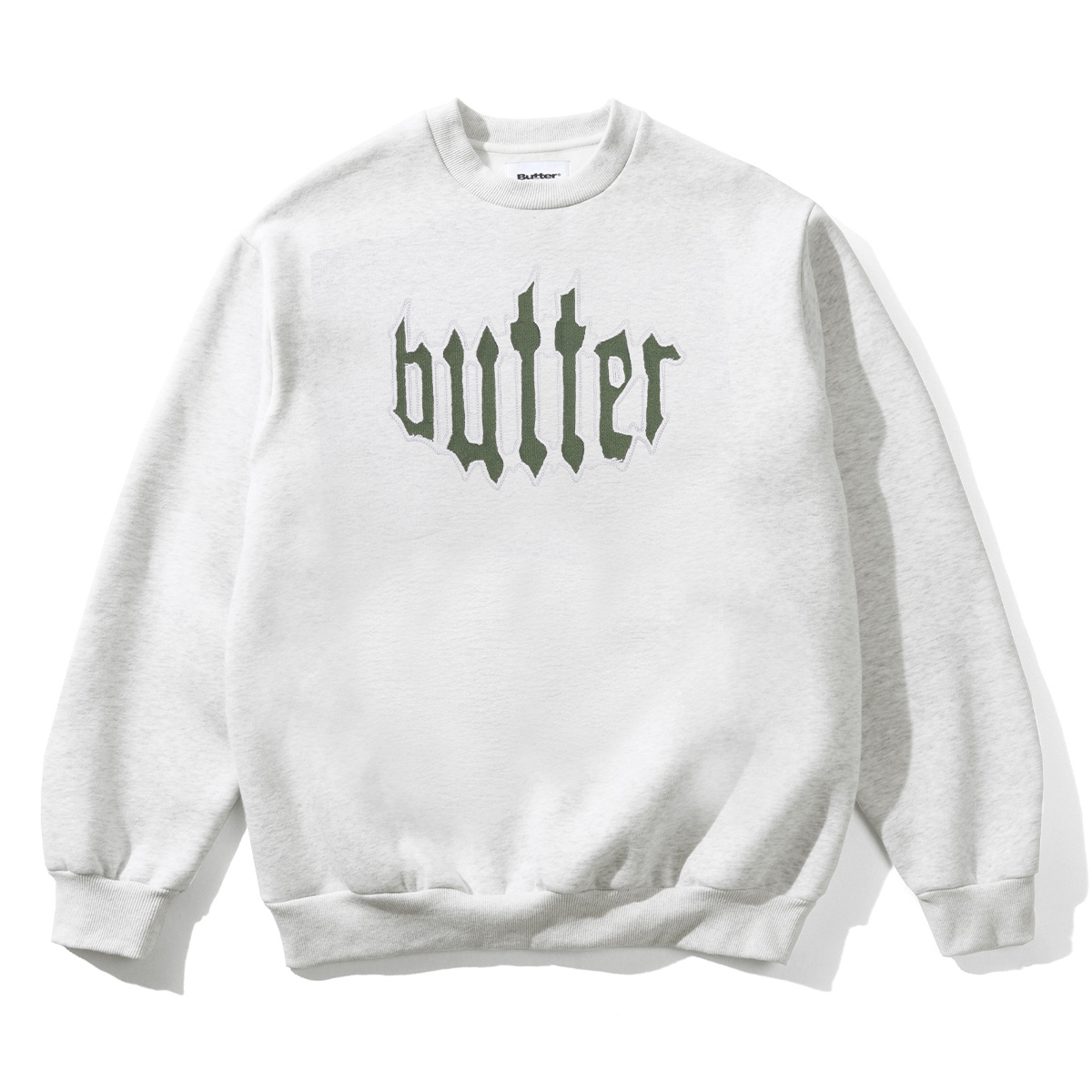 Butter Goods Cut Out Applique Crewneck Sweater  Ash