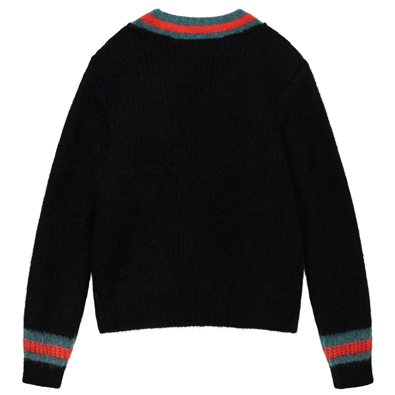Stussy Mohair Tennis Crewneck Sweater Black Stussy Mohair Tennis Crewneck Sweater Black