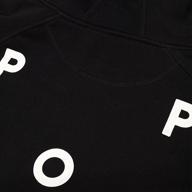 Pop Trading Company Logo Hoodie Black/White