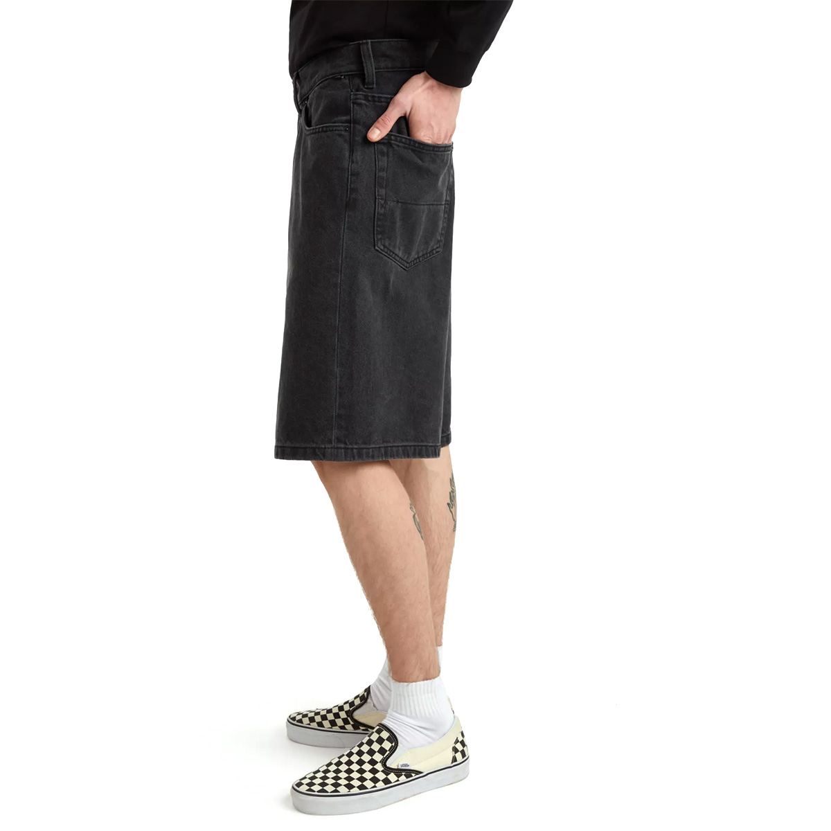 Vans Check-5 Baggy Denim Short Washed Black Vans Check-5 Baggy Denim Short Washed Black