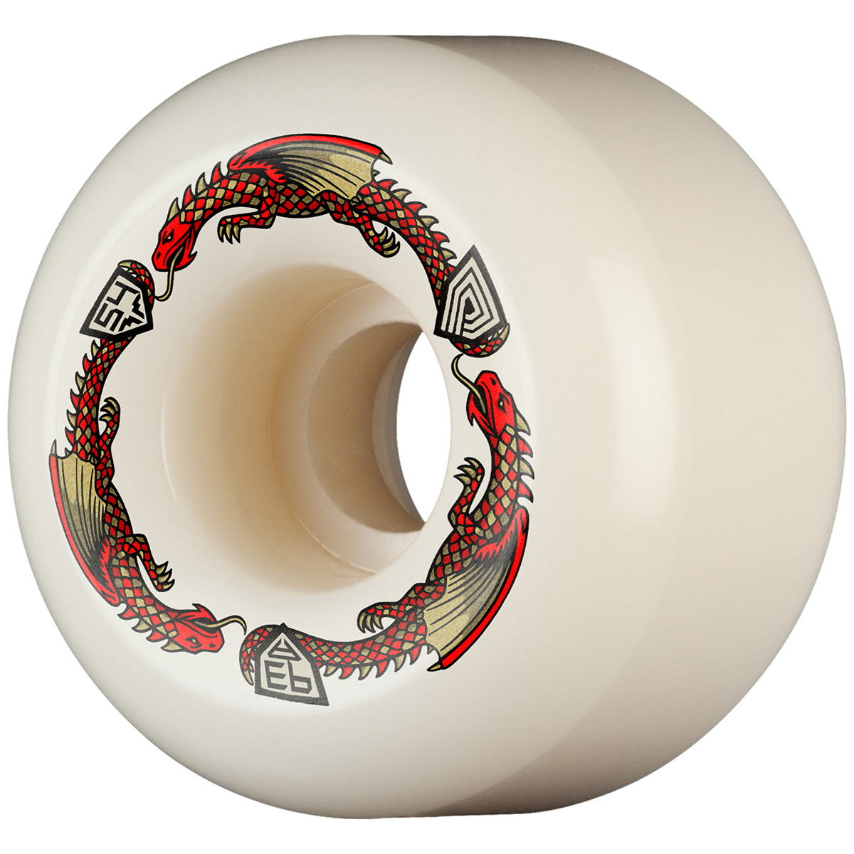 Powell Peralta Dragon Formula A2 Shape Wheels White/Red 93A 54mm x 39mm