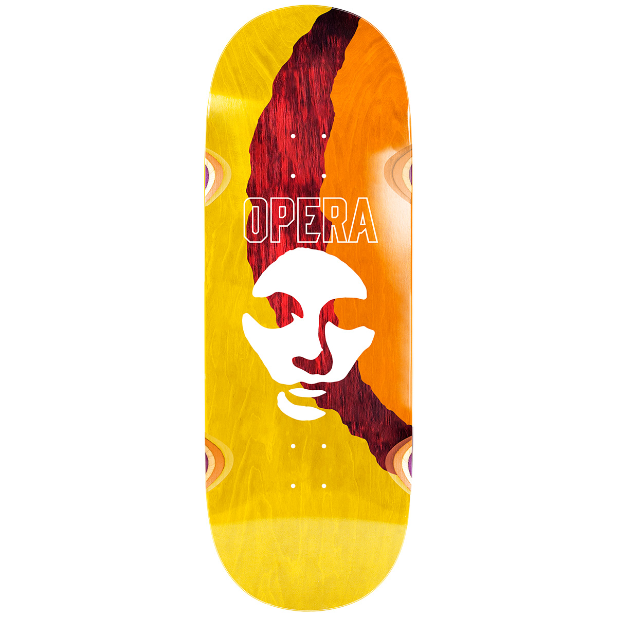 Opera Triple Torn Big Mask Skateboard Deck Assorted Red/Orange/Yellow 11.0