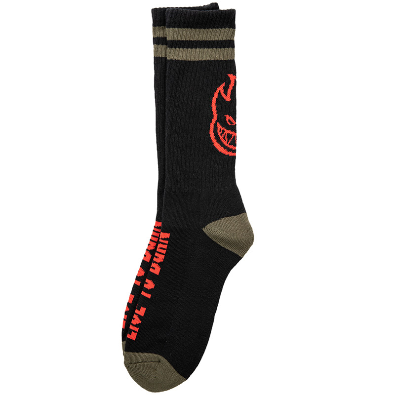 Spitfire Heads Up Socks Black/Olive/Red