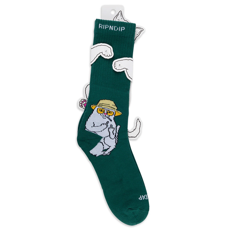 RIPNDIP Nermal S Thompson Socks Hunter Green RIPNDIP Nermal S Thompson Socks Hunter Green