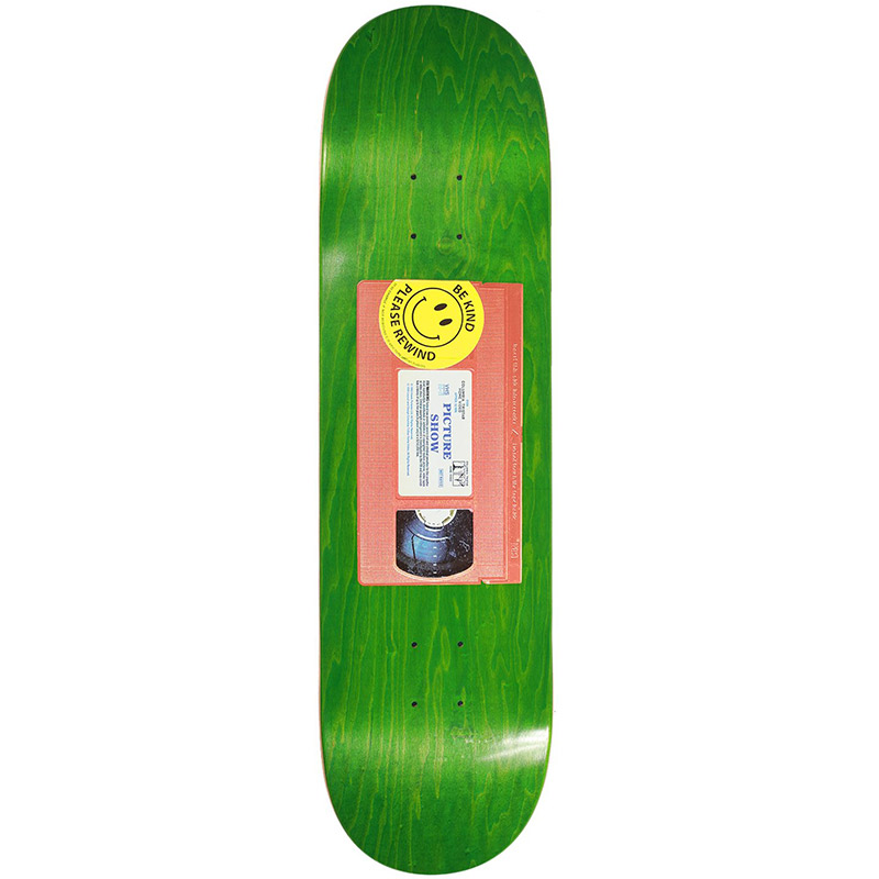 Picture Show Cassette Skateboard Deck Woodgrain 8.25