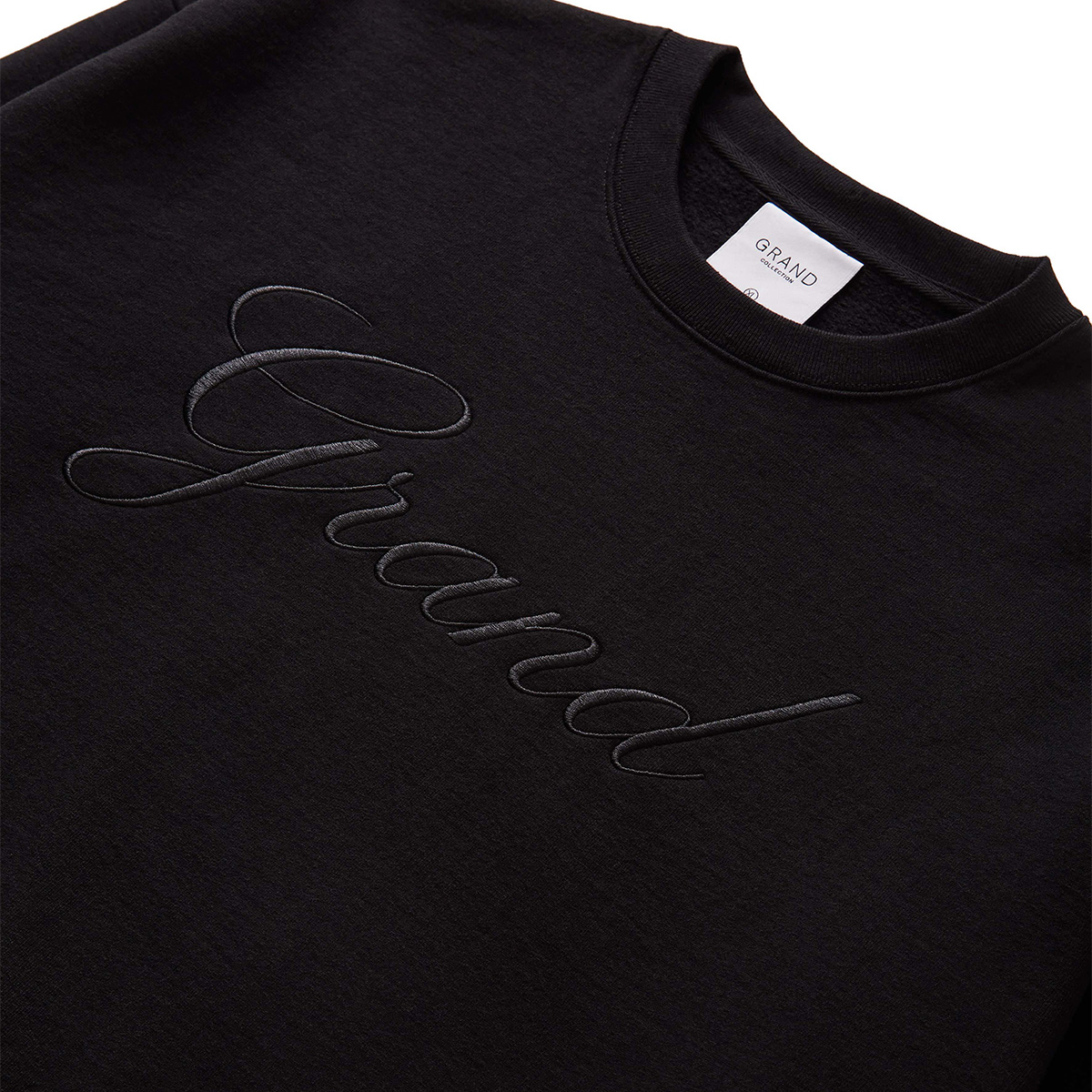 Grand Collection Big Script Crewneck Sweater Black