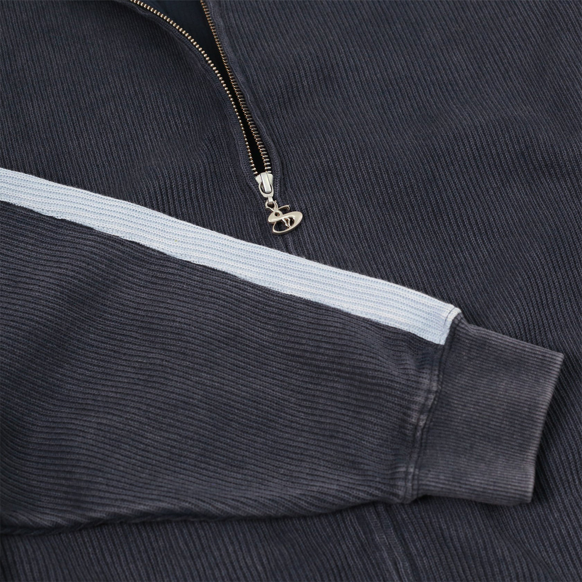 Yardsale Woven Phantasy Full-Zip Sweater Navy