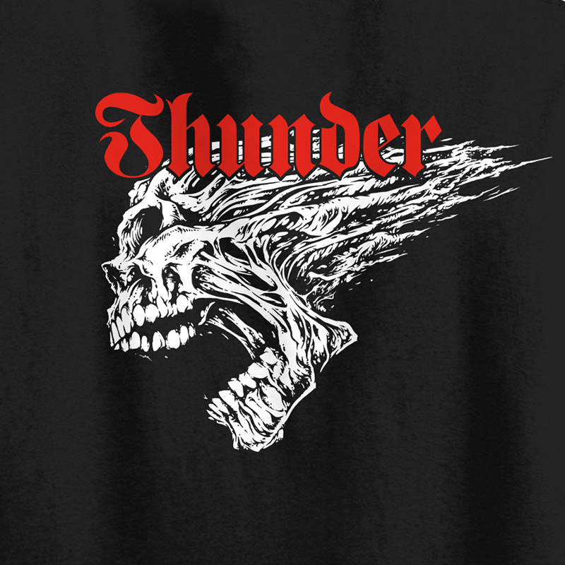 Thunder Screaming Skull Redux T-Shirt Black Thunder Screaming Skull Redux T-Shirt Black