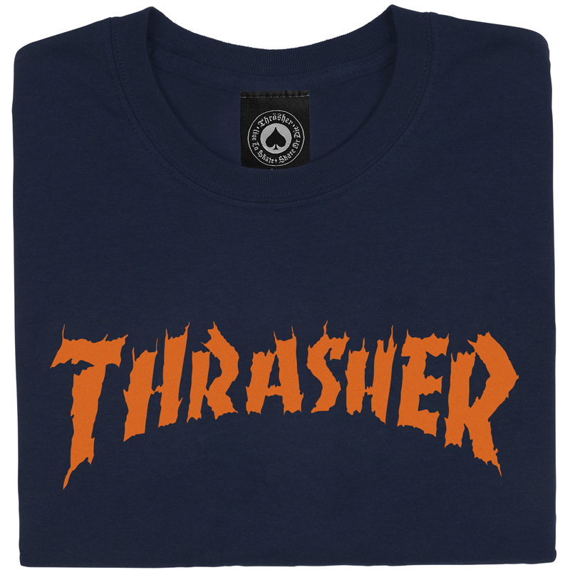 Thrasher Burn It Down T-Shirt Navy Thrasher Burn It Down T-Shirt Navy