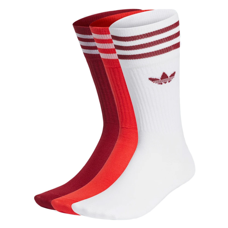 adidas Solid Crew Socks White/Cburgu/Red 3-Pack adidas Solid Crew Socks White/Cburgu/Red 3-Pack