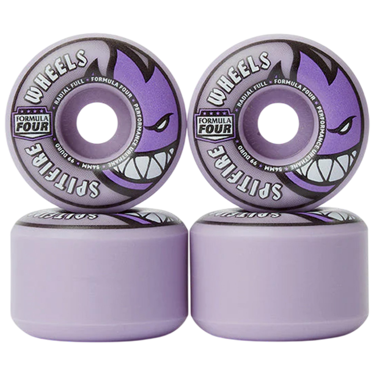 Spitfire Formula Four Team Colors Radial Full Wheels Light Purple 99D 54mm