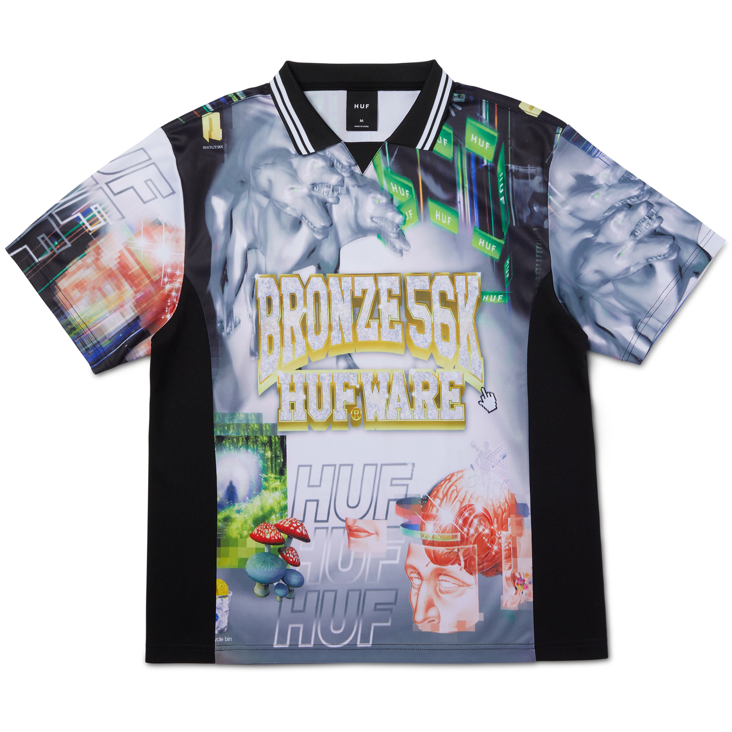 HUF X Bronze 56K Glitched Soccer Jersey HUF X Bronze 56K Glitched Soccer Jersey