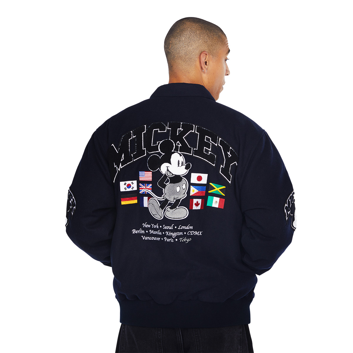 HUF x Mickey Worldwide Tour Varsity Jacket Navy