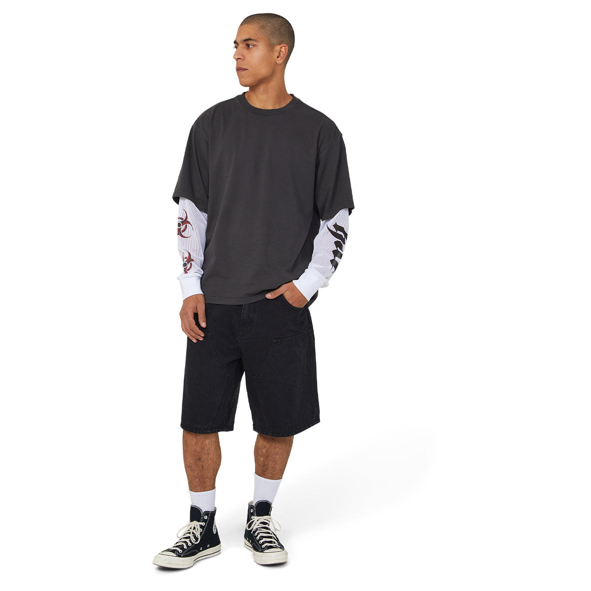 HUF Leon Double Layer Top Vintage Black