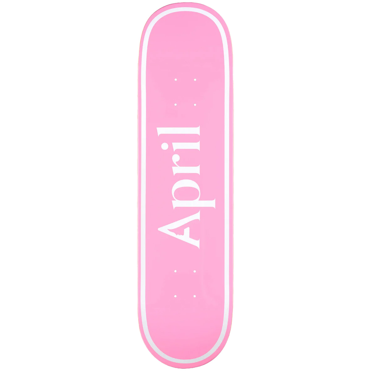 April OG Logo Skateboard Deck White/Pink 8.0