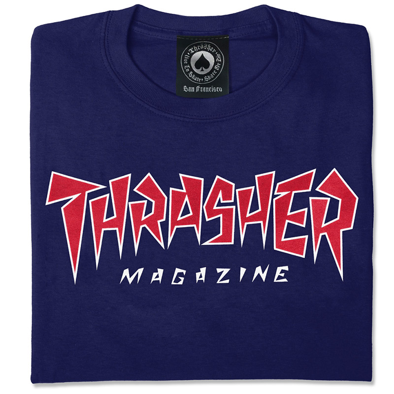 Thrasher Jagged Logo T-Shirt Navy Thrasher Jagged Logo T-Shirt Navy