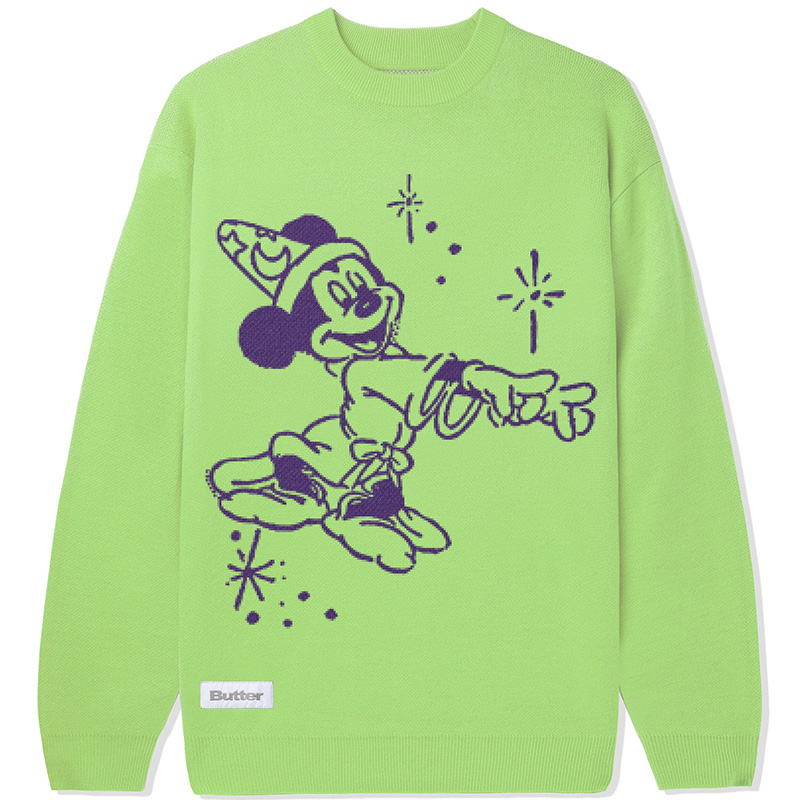 Butter x Disney Cinema Knit Sweater Washed Lime
