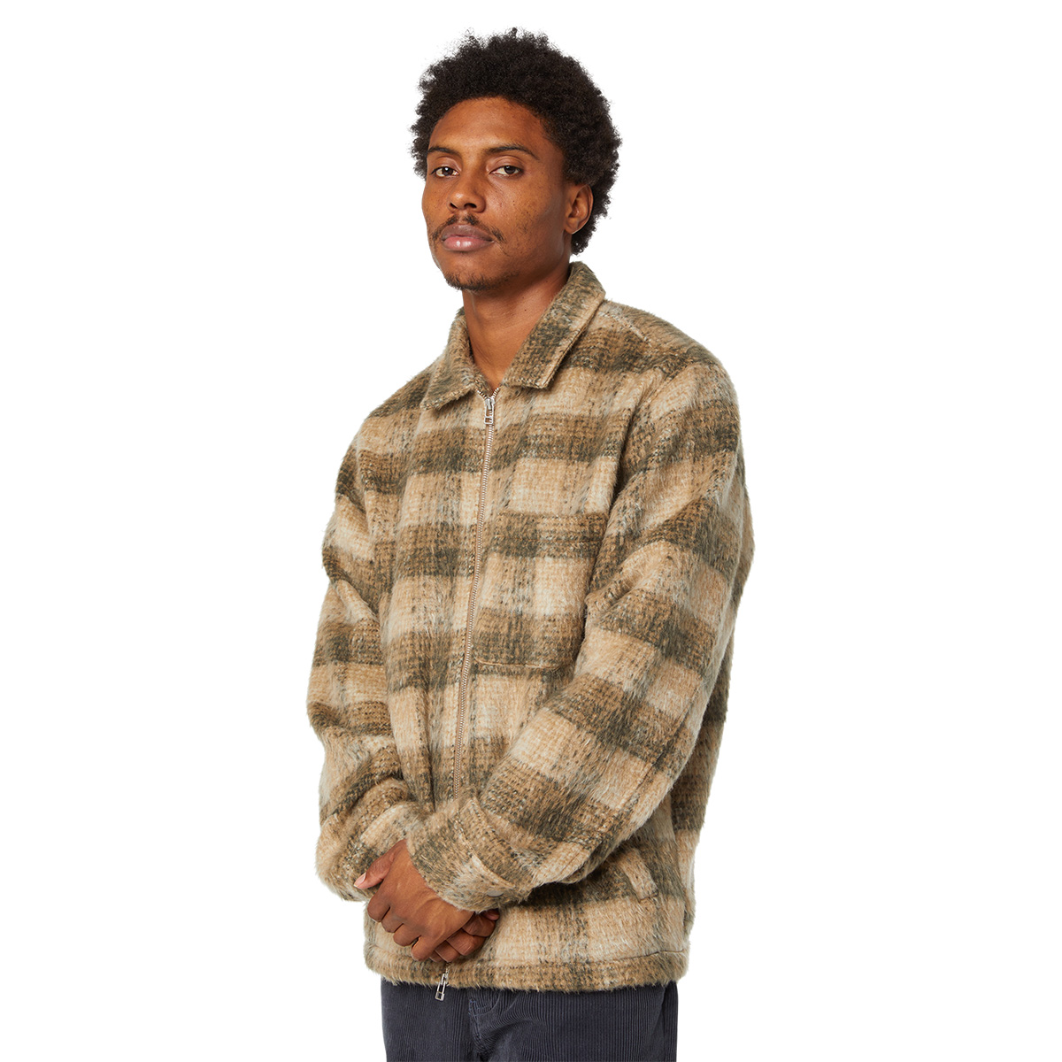 HUF Megablast Plaid Jacket Desert